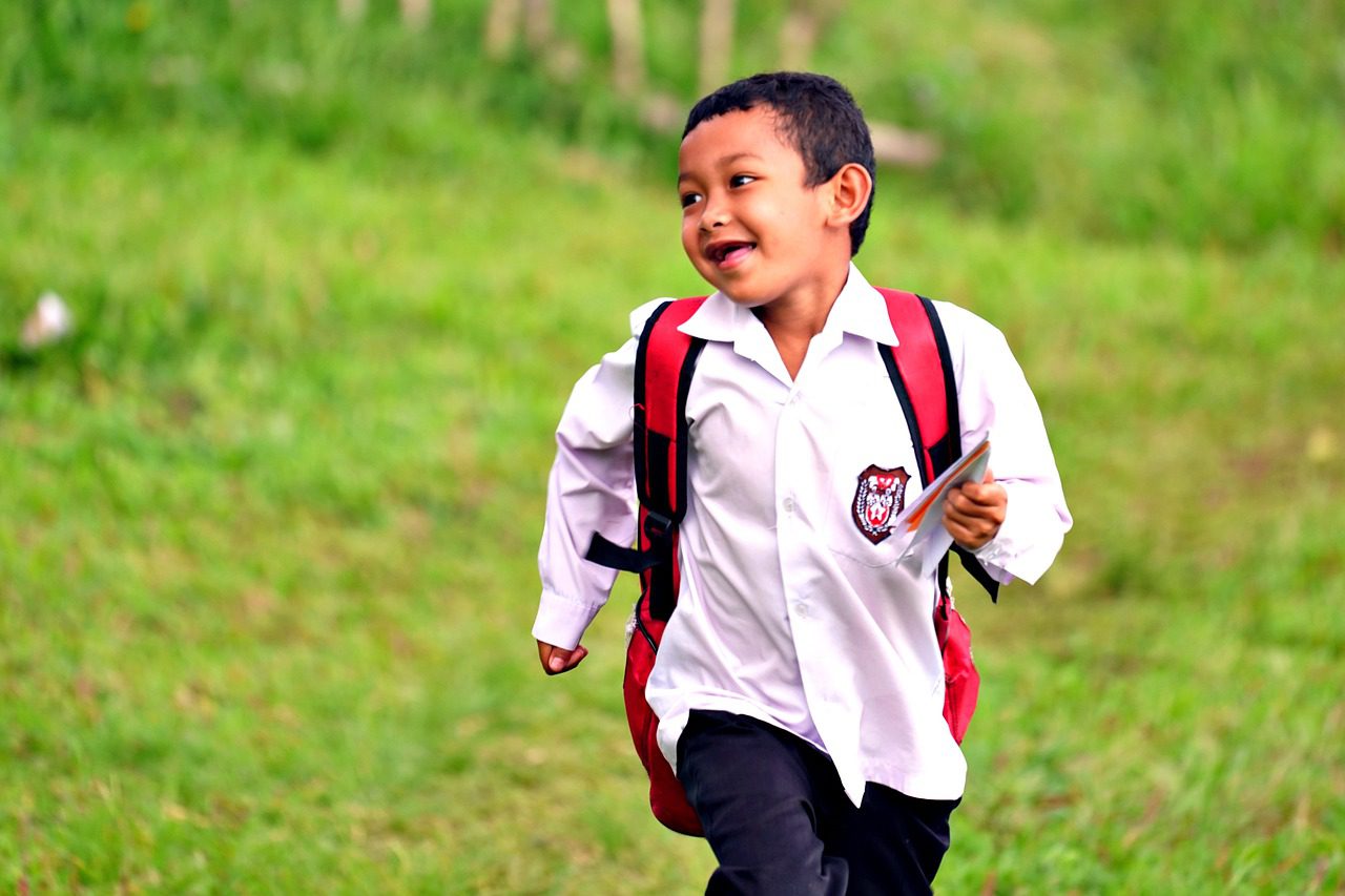 young boy, student, happy