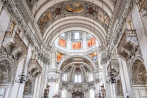 church, nave, salzburg cathedral
