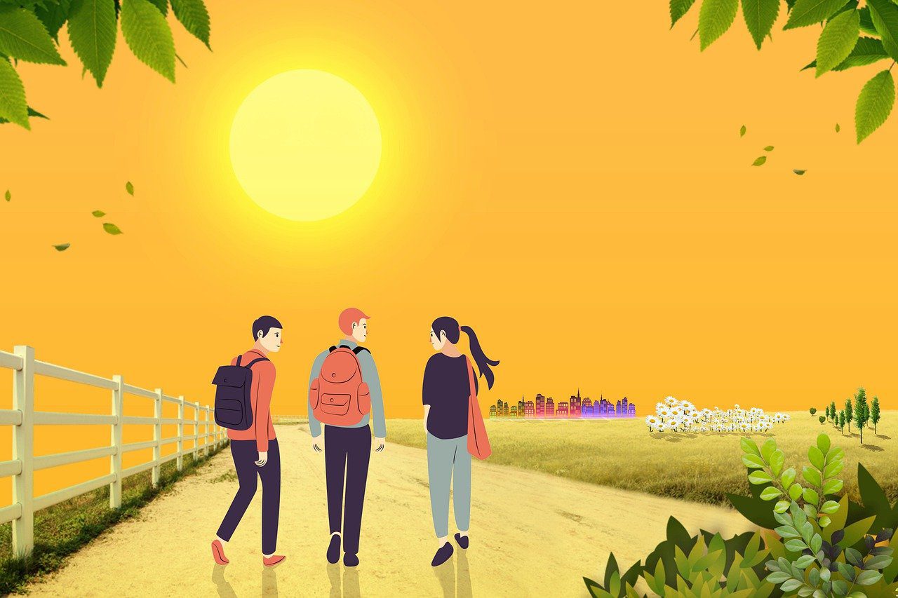 student, wallpaper, cartoon, landscape